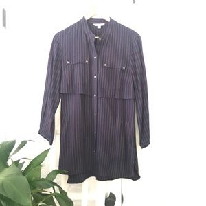 LL Bean Signature Cotton Woolblend Vertical Stripe Shirt